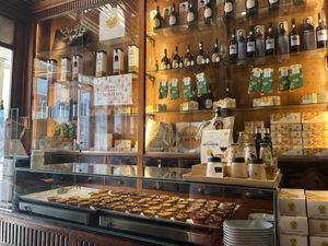 The inside of the bakery   at Vegan Nata - Chiado in Lisbon