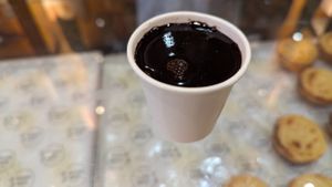 Small size of hot chocolate at Vegan Nata - Chiado in Lisbon