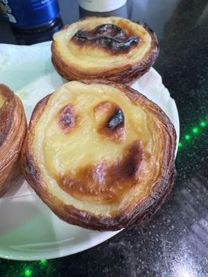 Our Nata was smiling   at Vegan Nata - Chiado in Lisbon