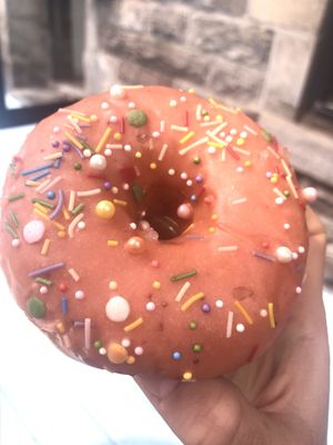 Strawberry donut at La Beignerie in Montreal