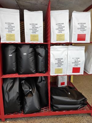 They sell coffee at Screaming Beans in Amsterdam