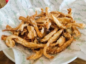 Vegan fried King oyster mushroom at Veggie Recipe in Bandar Seri Begawan