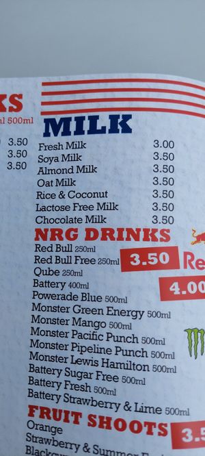 M*lks in the menu, May 2023 at Alkionis Sports Bar & Grill in Rhodes