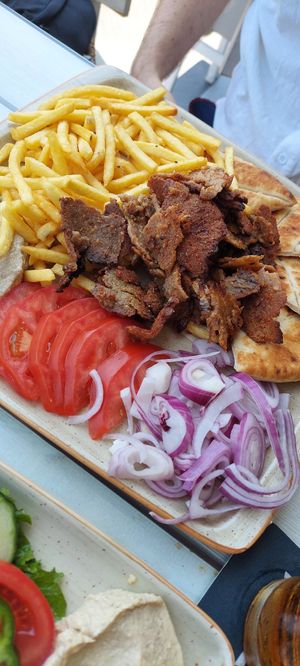 Vegan Gyros at Alkionis Sports Bar & Grill in Rhodes