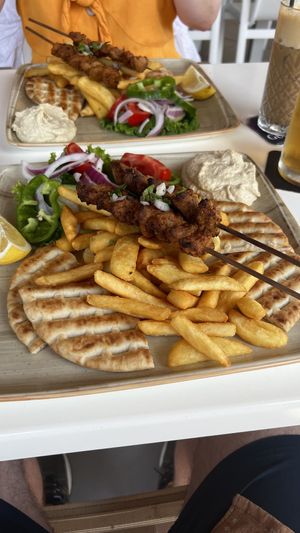 Vegan meatless Souvlaki   at Alkionis Sports Bar & Grill in Rhodes