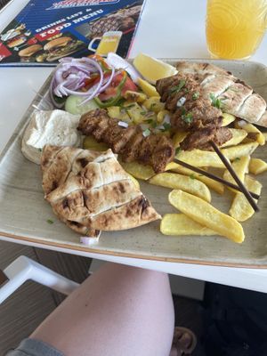 Vegan Souvlaki  at Alkionis Sports Bar & Grill in Rhodes