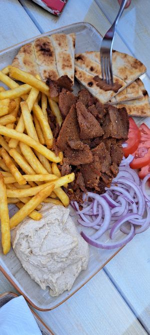 Vegan gyros at Alkionis Sports Bar & Grill in Rhodes