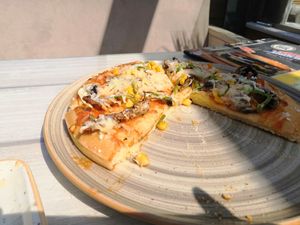 Vegan pizza at Alkionis Sports Bar & Grill in Rhodes