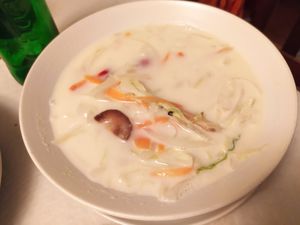 Sopa de vegetales con Galanga y hojas de lima at Thai Food in Sestao