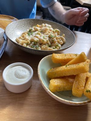 Mac and cheese and polenta fries   at Beech Tree Craft Beer in Queenstown