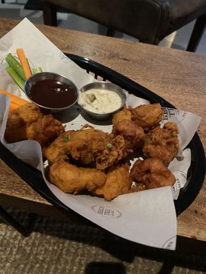 Cauliflower with vegan aioli and bbq/whisky sauce   at Beech Tree Craft Beer in Queenstown