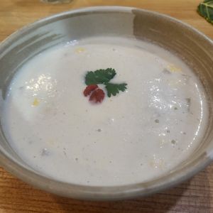 Almond sauce soup at GreenWoods - 綠野林 in Kowloon