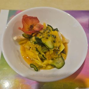 ⁠Tropical ceviche with “cocosquid.” (private dining) at GreenWoods - 綠野林 in Kowloon