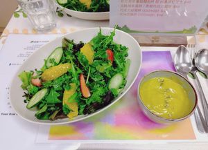 Raw Vegan Soup 芒果牛油果濃湯 + Salad (Private Kitchen) at GreenWoods - 綠野林 in Kowloon