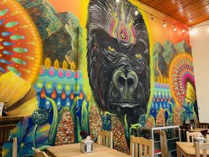 Inside the restaurant   at Veganos La Taqueria in San Cristobal De Las Casas