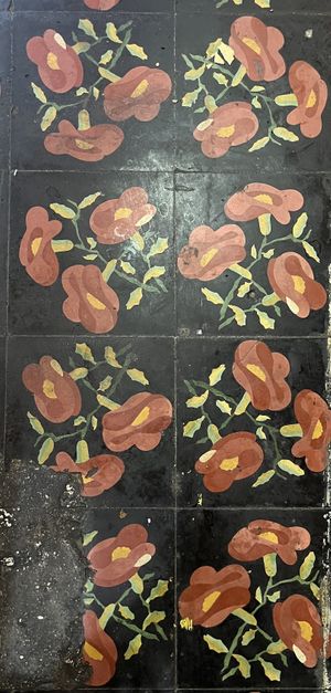 Lovely floor tiles!   at Veganos La Taqueria in San Cristobal De Las Casas