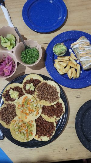 Mix Tacos with Soymeat and Vegetables at Veganos La Taqueria in San Cristobal De Las Casas