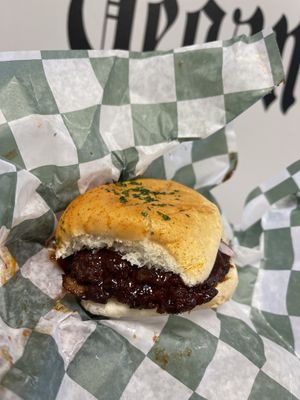 BBQ rib sliders were delicious!  at Royally Baked in St Peters