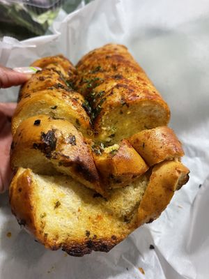 Garlic bread was delicious !  at Royally Baked in St Peters