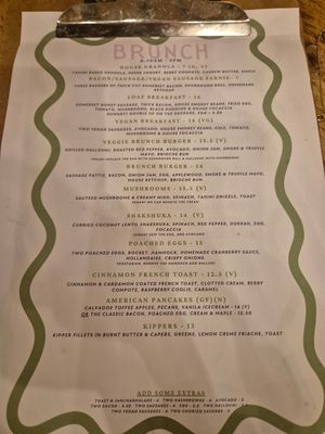 Menu, Dec 2025 at Loaf in Wells