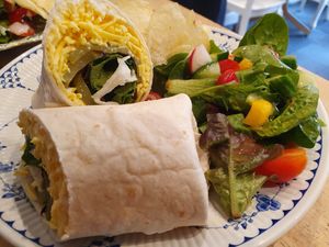 Vegan cheese wrap. at The Lavender Tea Rooms in Bakewell