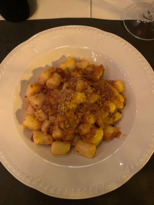 Gnocchis with vegan ragout  at Trattoria Due Piccioni in Stresa