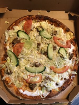 Lettuce pizza / salatpizza  at Svendborg Stenovns Pizza in Svendborg