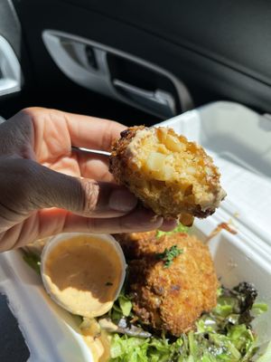 Inside the creole cakes   at Maya's Cajun Kitchen in Mesa