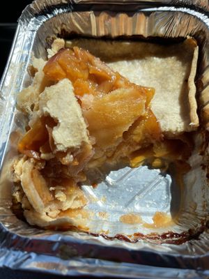 Inside peach cobbler   at Maya's Cajun Kitchen in Mesa