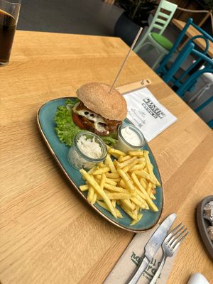 Vegi Burger - lentil based  at Werk II in Haslach