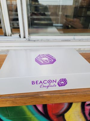 You get this box if you order 6. at Beacon Doughnuts in Chicago