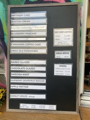 Menu  at Beacon Doughnuts in Chicago