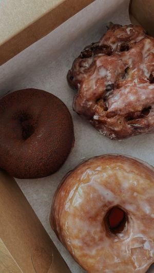 Apple fritter, Boston cream, Vanilla Cronut (holiday special)   at Beacon Doughnuts in Chicago