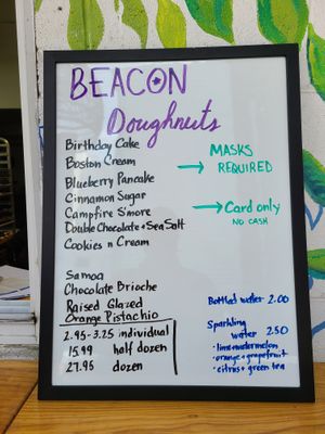 menu 08.29.20 at Beacon Doughnuts in Chicago