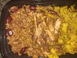 "vegan" chicken with bones at Coco Breeze in Oakland