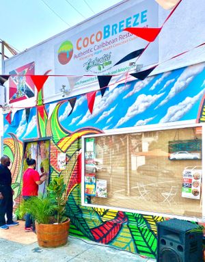 Out front at Coco Breeze in Oakland