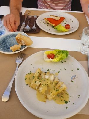 Bacalado al pilpil y quiché de pimientos at El Berenjenal in Valladolid
