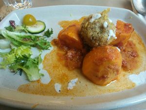 Sweet potato Thai curry at El Berenjenal in Valladolid