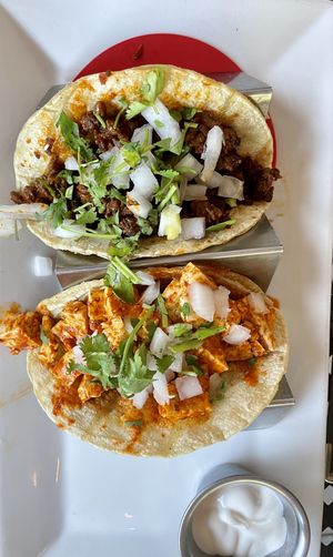 Beyond and Spicy Tofu Tacos  at Guardian Brewing Company in Saugatuck
