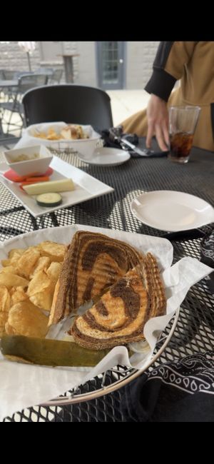 Vegan Ruben, vegan ranch/veggie tray and beyond bratwurst  at Guardian Brewing Company in Saugatuck
