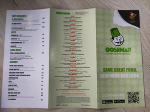 Menu 1/2 at OOSHMAN in Randwick