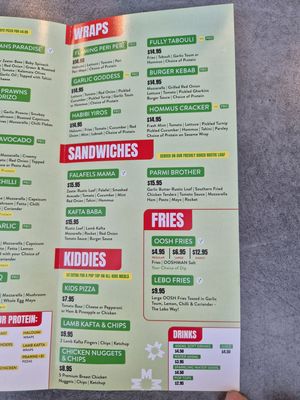 Menu Jan 2026 at OOSHMAN in Randwick