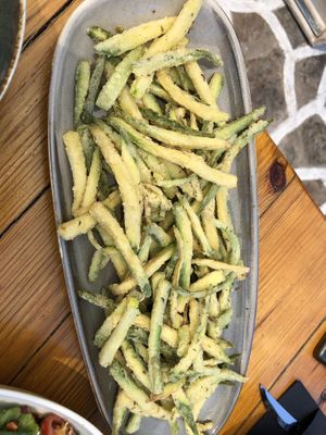 fried zucchini  at Gioma Meze in Crete