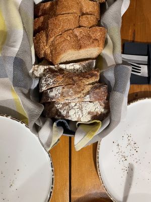 Bread nibbles  at Gioma Meze in Crete