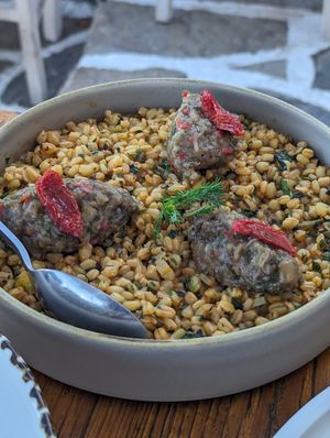 Wheat risotto at Gioma Meze in Crete