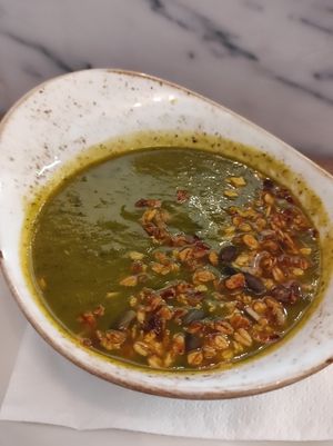 Soup of the day at Bloomy Market in Setubal