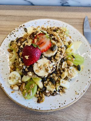 Pancakes with cocoa sauce  at Bloomy Market in Setubal