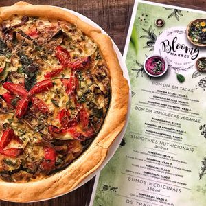 Vegetable quiche at Bloomy Market in Setubal