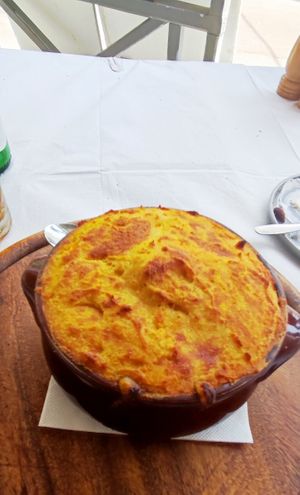 Vegan moussaka at Meli & Thymari in Santorini