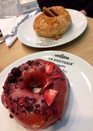Skovbær and cookie donuts  at La Donuteria in Aalborg